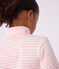 Children's stripy cotton rollneck top pink/pink