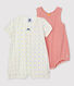 Babies' Heart Patterned Organic Cotton Playsuit - 2-Pack