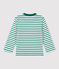 Babies' Striped Cotton T-Shirt MARSHMALLOW white/PIVERT
