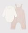 Babies' dungarees and body set in cotton with a plain collar multicolor