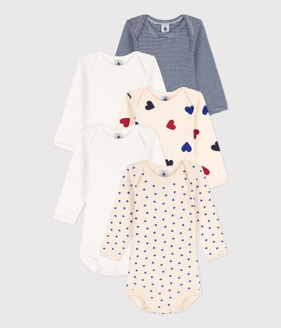 Babies' Long-Sleeved Cotton Bodysuits - 5-Pack variante 1