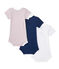 Set of 3 baby boys' short-sleeved bodysuits LOT white