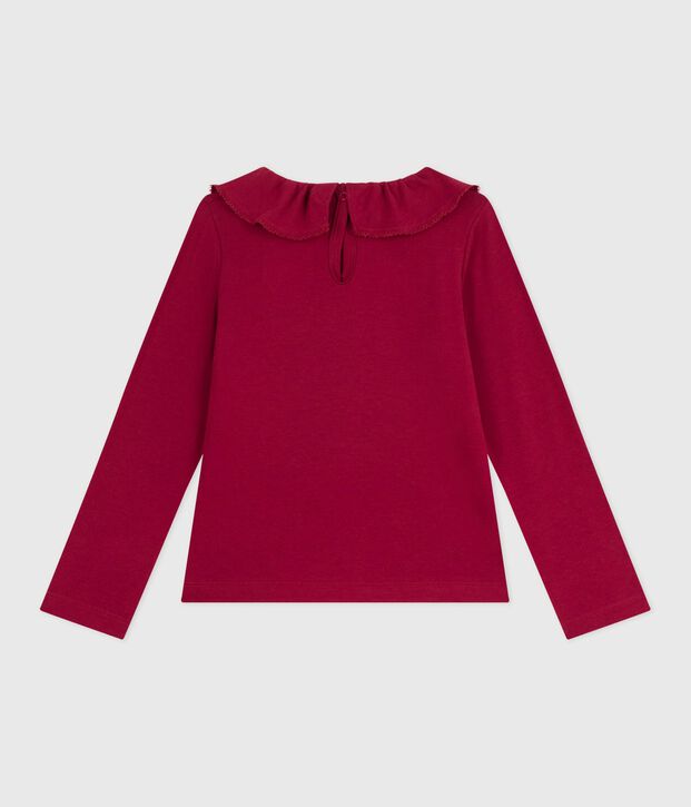 Children's long-sleeved plain cotton T-shirt red