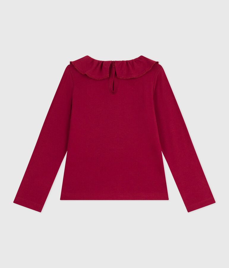 Children's long-sleeved plain cotton T-shirt red