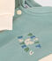 Babies' varsity-style fleece jacket green/ecru