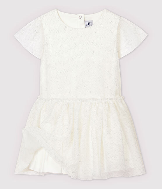 Girls' Tulle Formal Dress MARSHMALLOW white/ARGENT grey