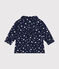 Babies' flannel shirt MEDIEVAL blue/MARSHMALLOW white