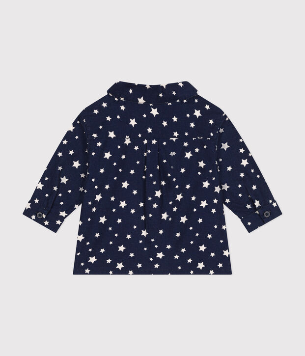 Babies' flannel shirt blue/white