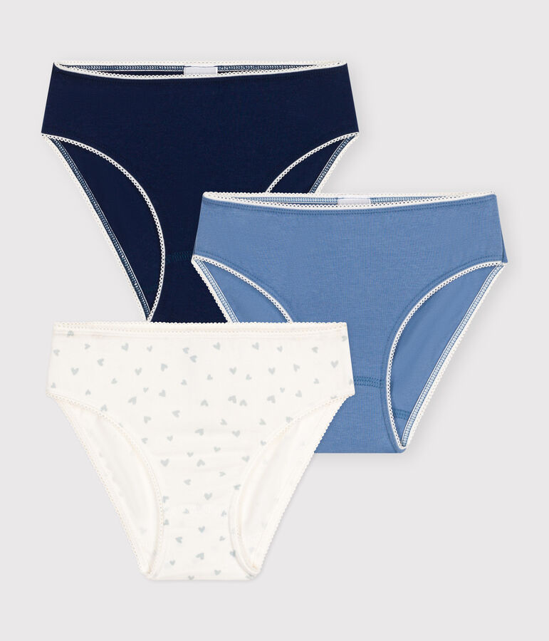 Children's cotton and elastane knickers - 3-pack multicolor