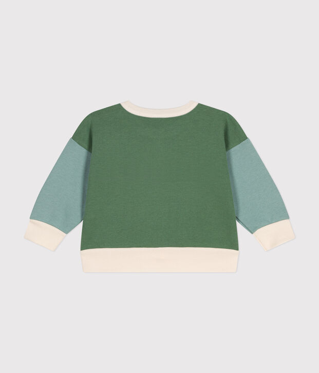 Babies' fleece sweatshirt Ecru/multicolor