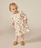Babies' long-sleeved tube knit dress Ecru/multicolor