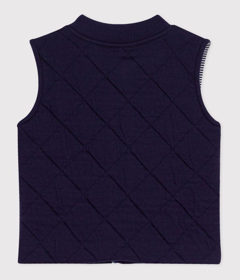 Babies' sleeveless quilted cotton puffer jacket blue