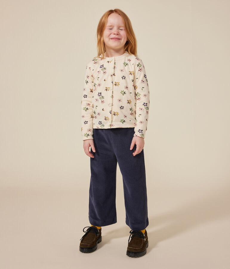 Girls' tube knit cardigan AVALANCHE white/MULTICO