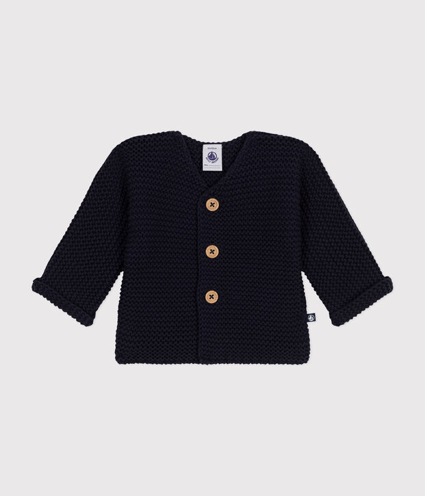 Babies' Moss Stitch Knit Cardigan SMOKING