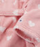 Girls' Heart Terry Bathrobe CHARME pink/MARSHMALLOW white