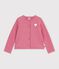 Children's plain cotton cardigan pink