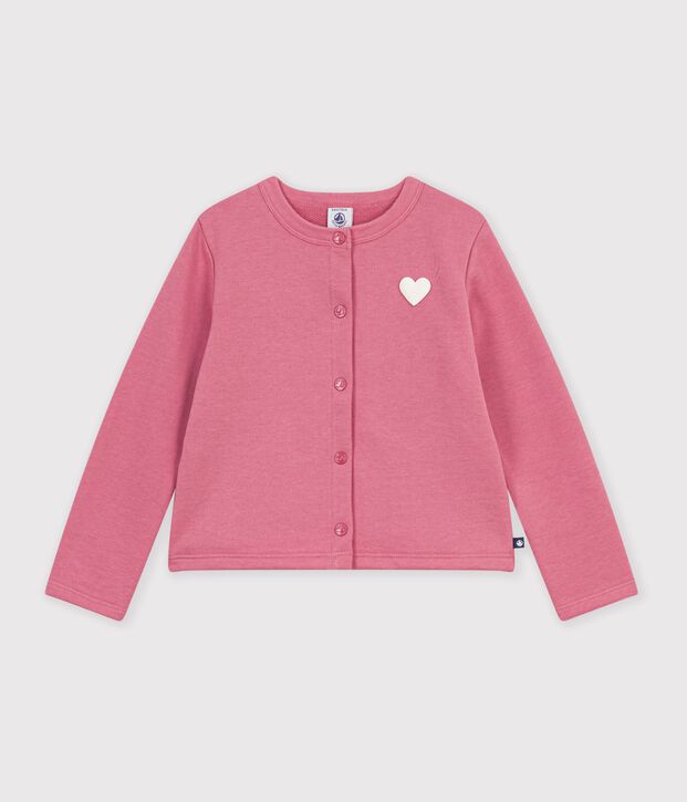 Children's plain cotton cardigan pink