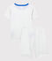 Boys' Blue Star Organic Cotton Short Pyjamas MARSHMALLOW white/BRASIER blue