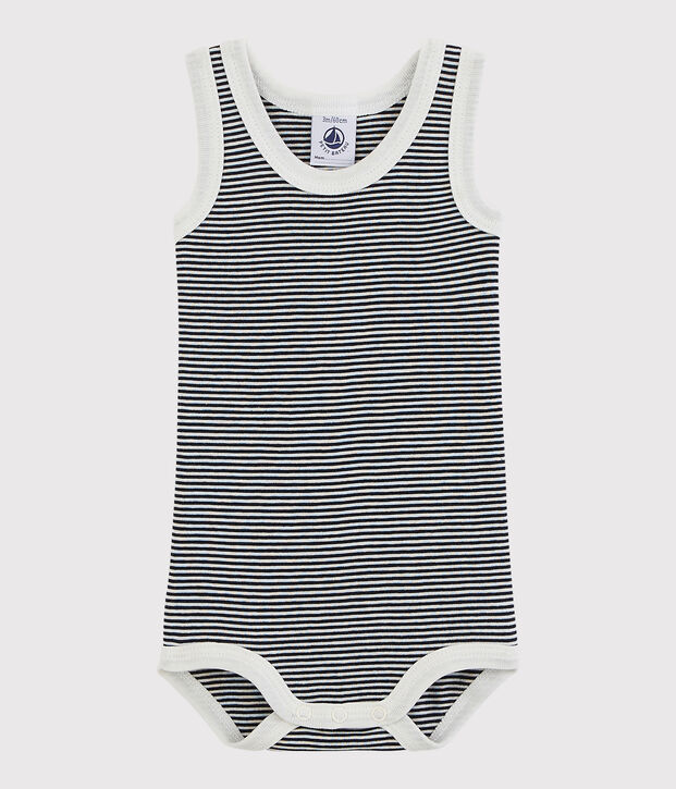 Unisex Babies' Sleeveless Bodysuit blue/white