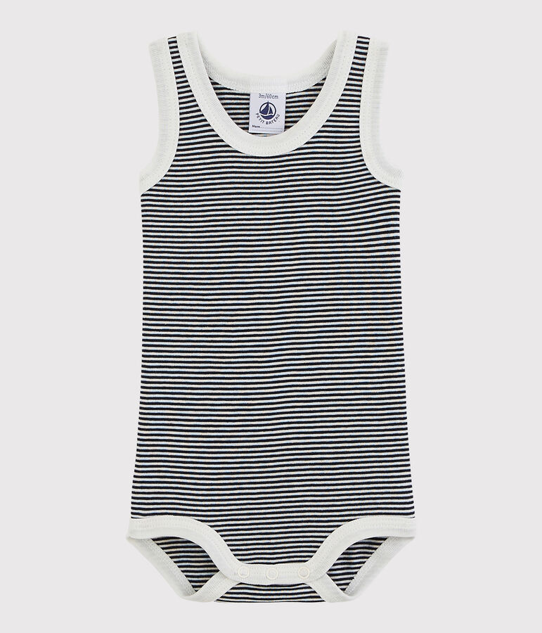 Unisex Babies' Sleeveless Bodysuit SMOKING blue/MARSHMALLOW white