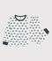 Children's snail patterned fleece pyjamas MARSHMALLOW white/DUCKY