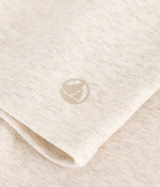 Girls long-sleeved ribbed T-shirt beige