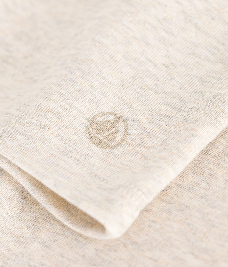 Girls long-sleeved ribbed T-shirt beige