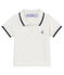 Baby boys' plain piqué polo shirt MARSHMALLOW white