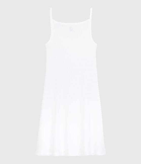 Women's Iconic Strappy Cotton Dress ECUME white