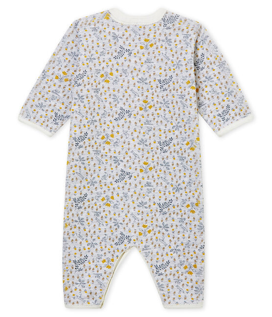 Baby Girls' Ribbed Footless Sleepsuit POUSSIERE grey/MULTICO white