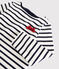 Girls' Jersey Breton Top MARSHMALLOW white/SMOKING blue