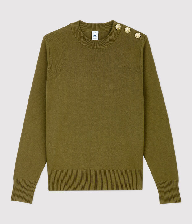 Women's Navy Cotton Jumper green