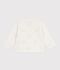 Babies' cotton cardigan with a heart pattern white