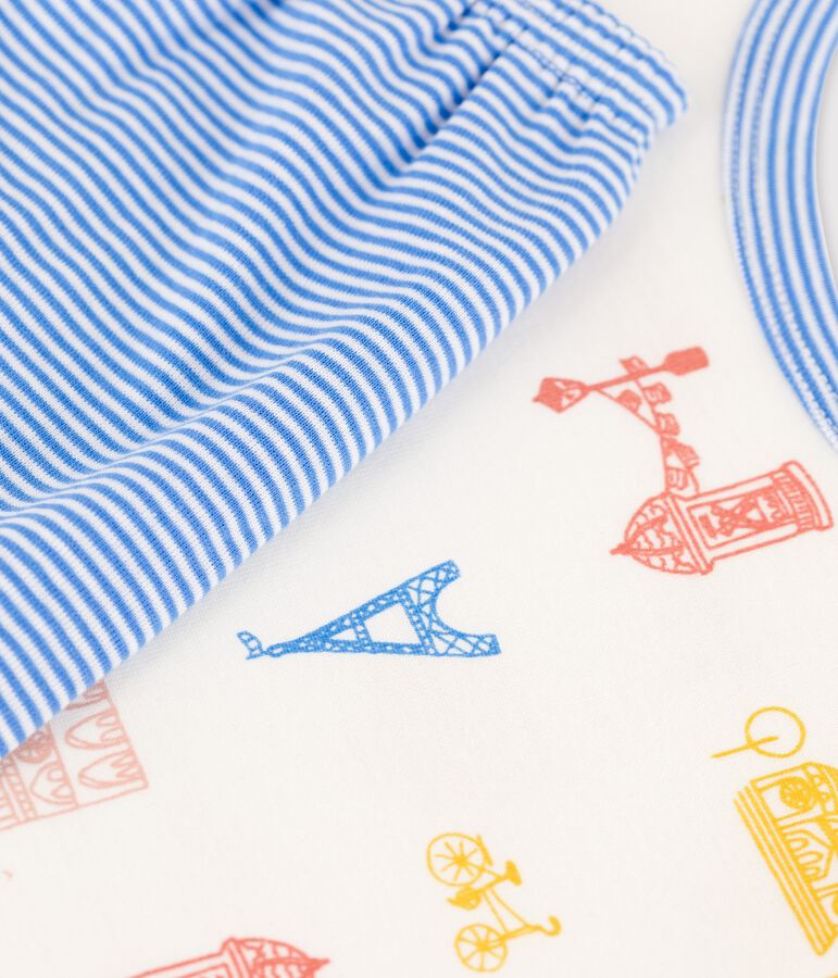 Boys' Paris Cotton Short Pyjamas white/multicolor