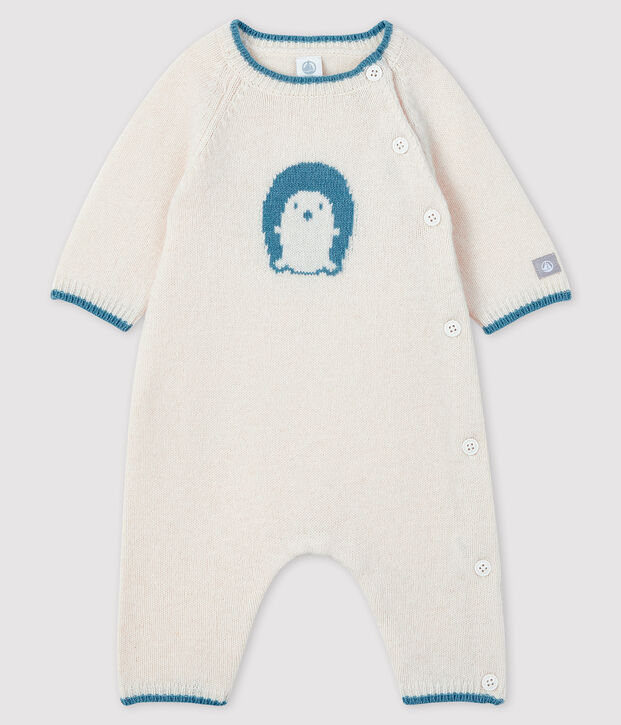 Babies' Patterned Weave Knit Jumpsuit white