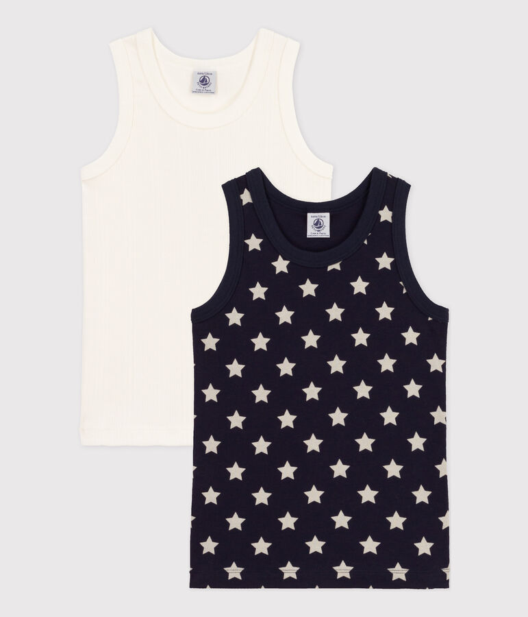 Boys' Starry Cotton Vests - 3-Pack multicolor