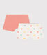 Children's long heart-print cotton shorties - 2-pack