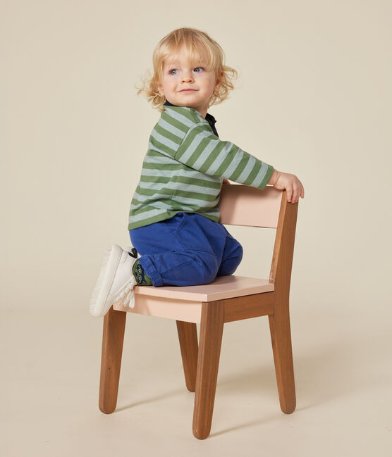 Babies' long-sleeved fine jersey T-shirt PALMERAIE green/PAUL