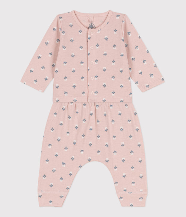 Babies' Tube Knit Patterned Set pink/multicolor