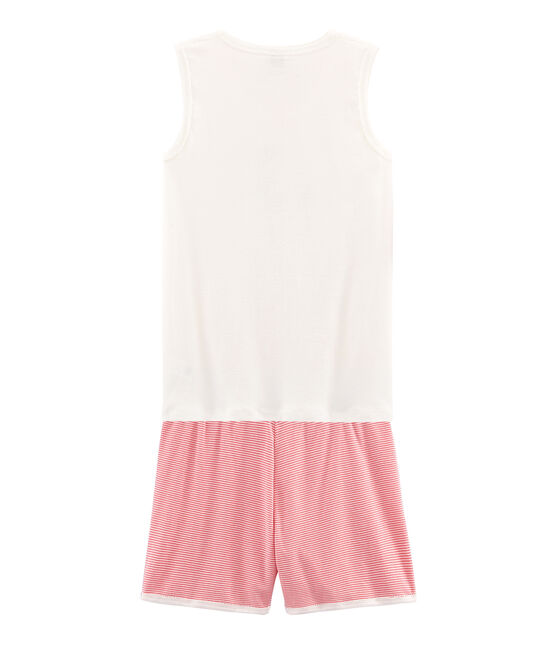Girls' short Pyjamas CUPCAKE pink/MARSHMALLOW white