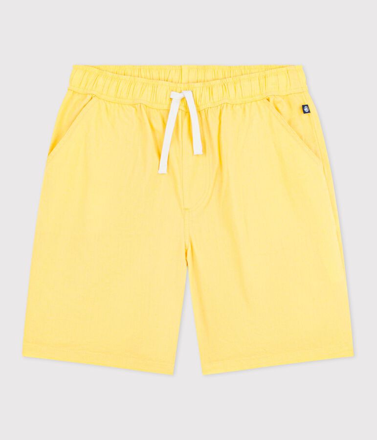 Children's Bermuda shorts in plain cotton yellow