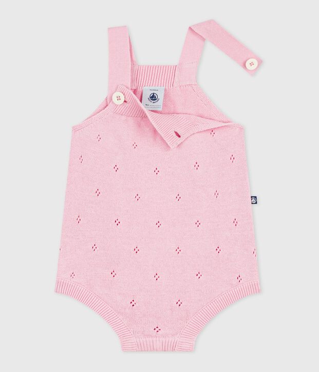 Babies' short openwork knit cotton playsuit MARQUISE