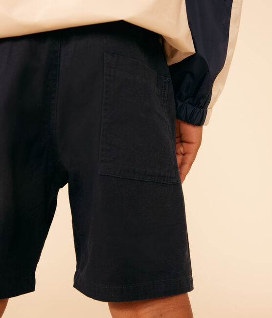 Children's Cotton and Linen Twill Shorts SMOKING blue