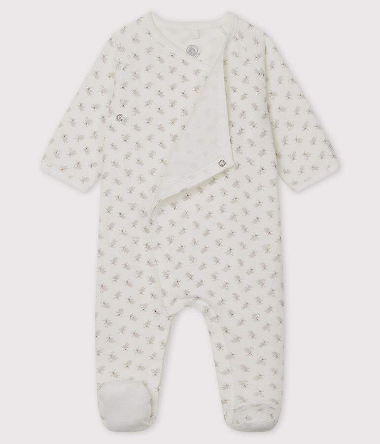 Babies' Bunny Tube Knit Sleepsuit white/multicolor