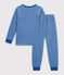 Children's Paris motif velour pyjamas blue
