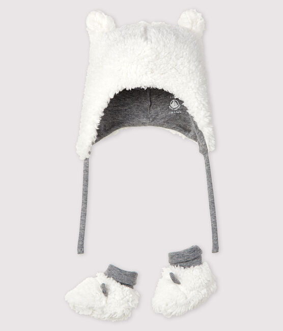 Newborn Baby Sherpa Bonnet and Bootees Set variante 1