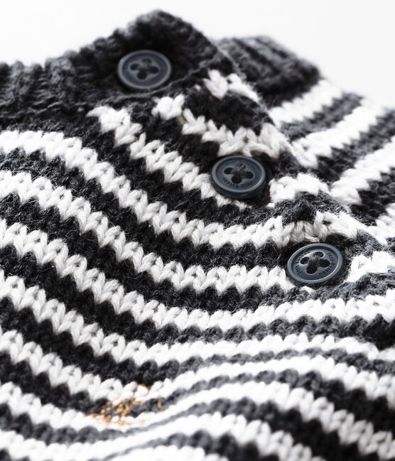 Baby boy's milleraies sweater CAPECOD grey/MARSHMALLOW white