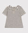 Babies' Short-Sleeved Jersey Blouse AVALANCHE white/SMOKING blue