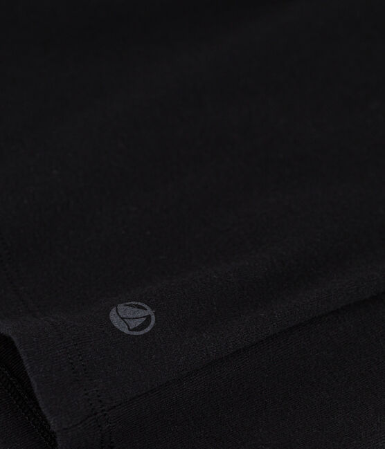 Women's Iconic plain short-sleeved rib knit T-shirt BLACK black