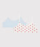 Girls' Red Hearts Pattern Organic Cotton and Elastane Undershirts - 2-Pack variante 1